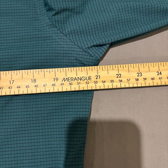 Untuckit Shirt Men M Green Geometric Performance Slim Fit Button Up Long Sleeve - Picture 4 of 5